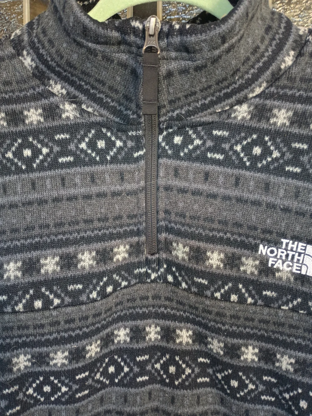 The North Face Tsillan 1/4 Zip Fair Isle Fleece Pullover Sweater Men XXL Alpine